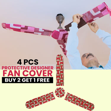 4 Pcs Protective Designer Fan Cover Set - Buy 2 Get 1 Free (B2G1FC)