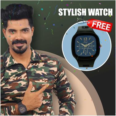 Designer Printed Jacket With Watch Free (DJW-2)