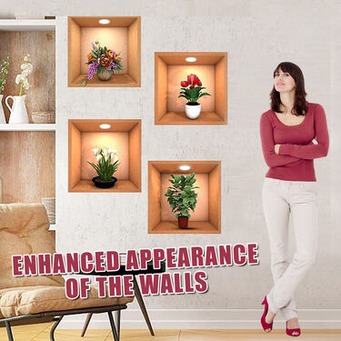 Pack of 4 - 3D Wall Stickers (3DWS1)