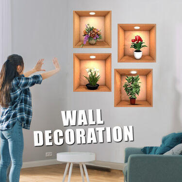 Pack of 4 - 3D Wall Stickers (3DWS1)