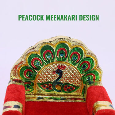 Wooden Decorative Pooja Singhasan With Kundan Meenakari Work (WPS1)
