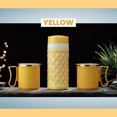 12 Hours Hot & Cold Insulated Flask + 2 Cups with Lids