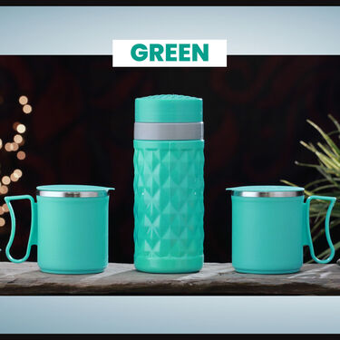 12 Hours Hot & Cold Insulated Flask + 2 Cups with Lids