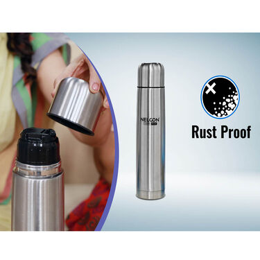 24 Hours Hot or Cold Insulated Flask (1.0 Ltr) + 2 Double Wall Cup with Lid