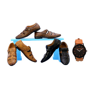 Comfortable Leatherite Sandals Pick Any 1 + Leatherite Watch Free (SW23)