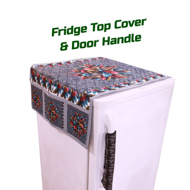 5 Pcs Quilted Fridge Cover Set With 10 Free Gifts (5FC8)