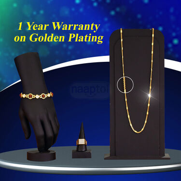 Golden Watch + Golden Chain +  Rudraksha Bracelet + Ring  (MGWCBR18)