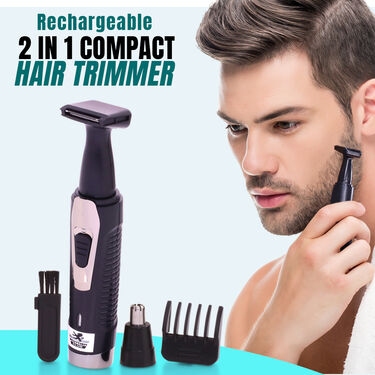 Rechargeable 2 in 1 Compact Hair Trimmer (NTS3)