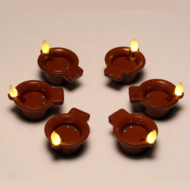 Water Sensor Shivling + 6 Diya (L16)