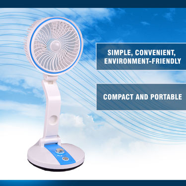 Rechargeable Folding Fan with Emergency Light