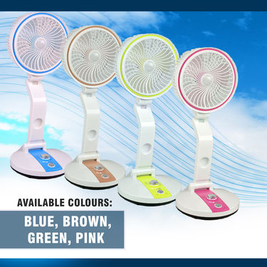 Rechargeable Folding Fan with Emergency Light