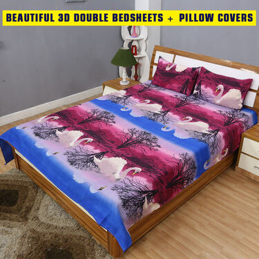 Pack of 10 Fleece Blankets with 3 Double Bedsheets Set (10FB3BS1)