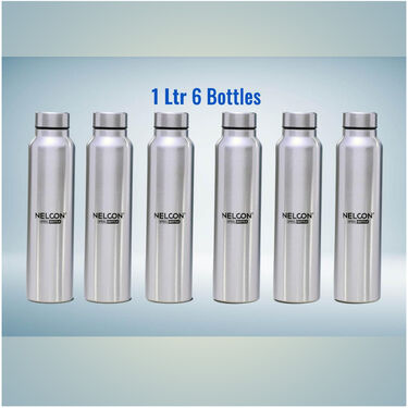 Pack of 6 Designer Stainless Steel Bottles (6B4)