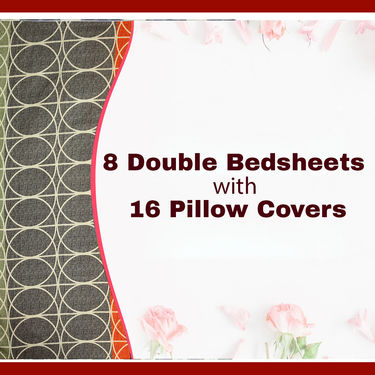 Royal Home 8 Double Bedsheets + 16 Pillow Covers (8BS18)