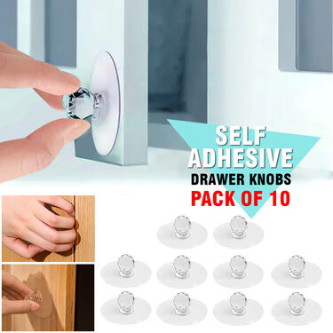 Self Adhesive Drawer Knobs - Pack of 10